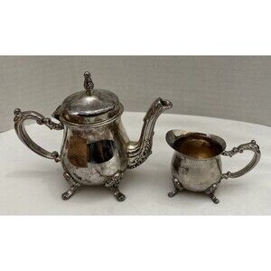 Vintage Elegance Silverware - Tea Pot And Creamer